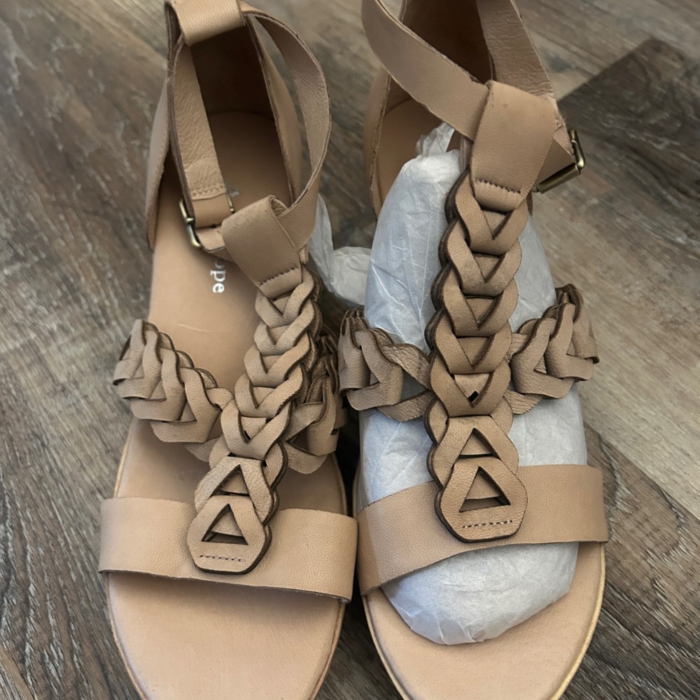 Antelope Tan Braided Sandals